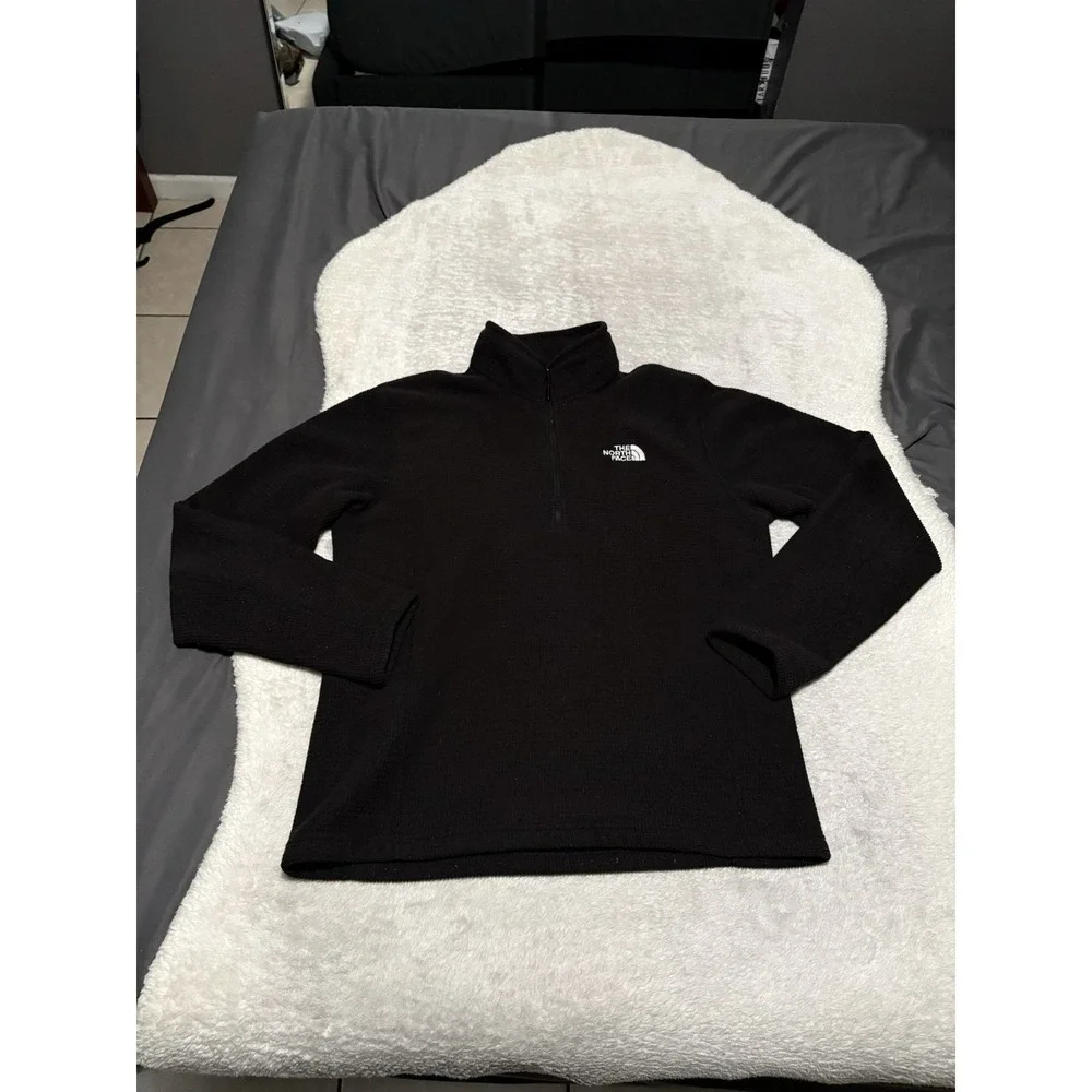 The North Face Men's 1/4 Zip‎ Black Pullover Sweatshirt Size Medium Sweater